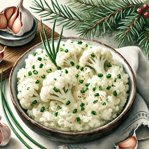 Cauliflower Mash with Garlic and Chives