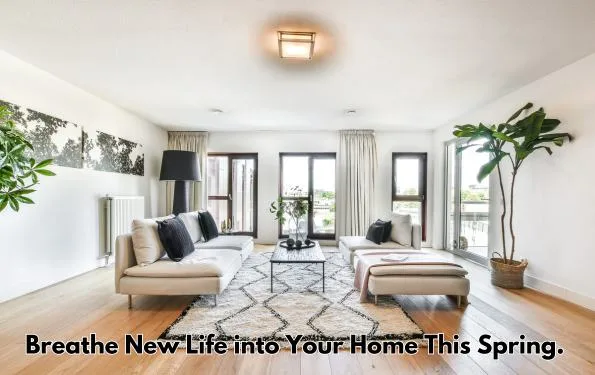 Bright and airy living room with natural light, reflecting Feng Shui principles of harmony and renewal.