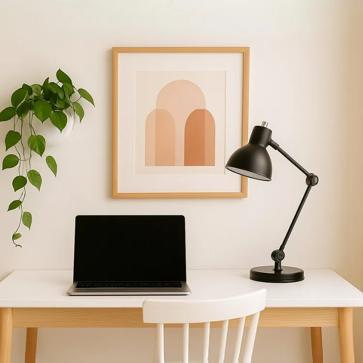 Feng Shui Home Office Tips: introducing healthy green plants to the workspace to enhance natural energy and vitality.